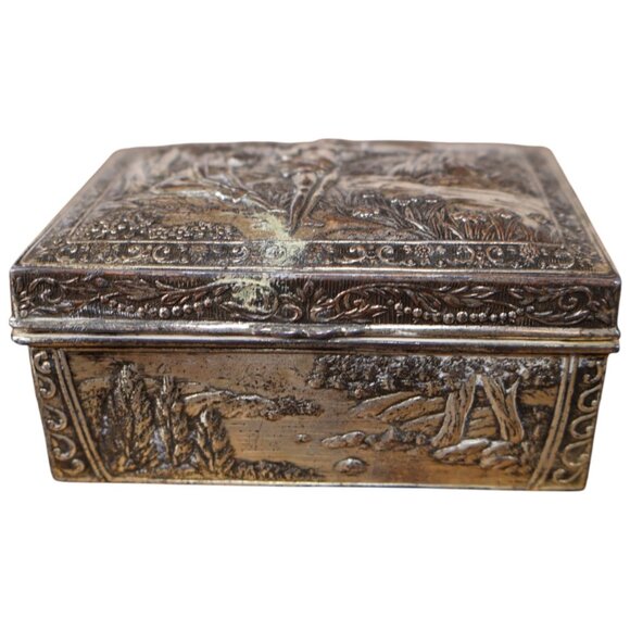 Other - Vantine’s Japan Silver-Tone Art Nouveau Nymph Scene Trinket Jewelry Box